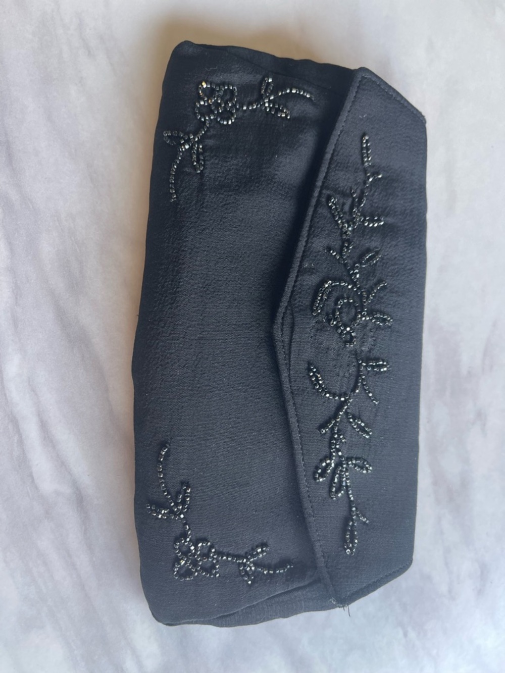 Black Beaded Evening Clutch